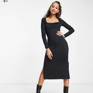 ASOS Stradivarius Black Long Sleeve Dress